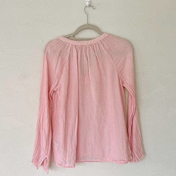 Boden Gauzy Striped Boho Tie Neck Top sz 8 - Picture 3 of 4